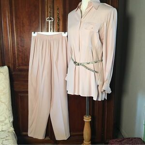 Coldwater Creek Ladies Pant Suit Powder  Pink Size 6P Vintage